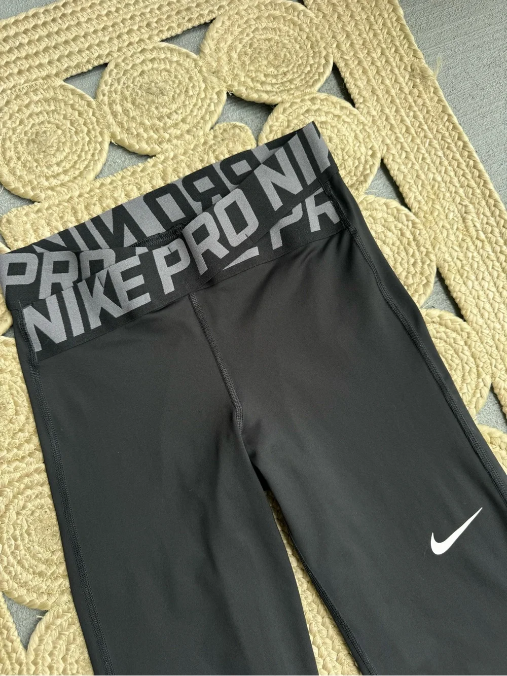 Nike Pro Black Dri-Fit Leggings Wide Waistband Size S